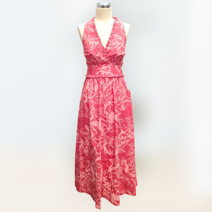 ククイ柄 ピンク タンクドレス